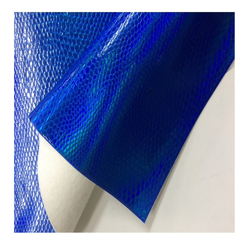 幻彩镭射蜥蜴纹压纹皮革面料金属小蛇纹箱包鞋材装饰革服装PU皮料