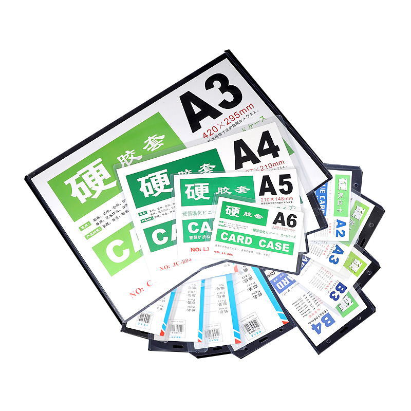 A4A3 estrella foto cartel postal licencia comercial almacenamiento cubierta protectora A4 vertical PVC transparente titular de la tarjeta dura