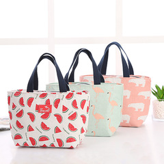 Artistic Cotton Linen Bento Bag Insulated Lunch Bag for Girls Storage Bag Portable Picnic Bag Ice Bag Insulated Rice Container Bag