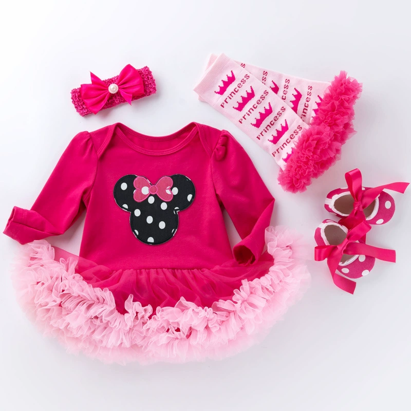 Children's long-sleeve, girl's skirt, dress, gaiters, set, for import, tulle