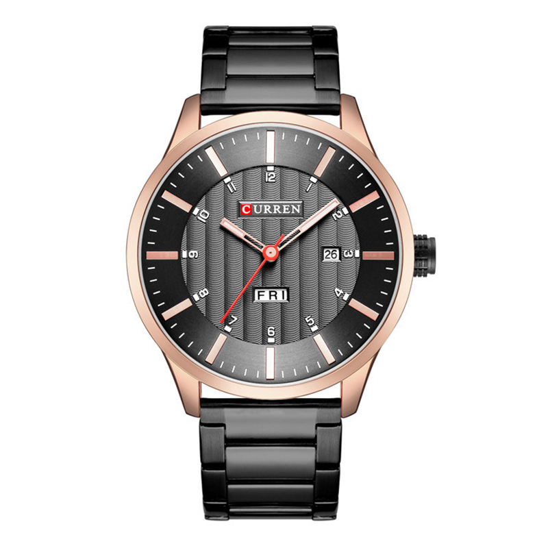 Curren Carian 8316 reloj de hombre correa de acero moda negro reloj de hombre de negocios moda simple de alta gama