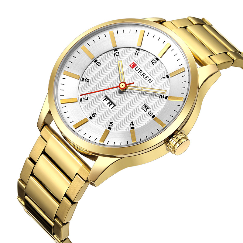 Curren Carian 8316 reloj de hombre correa de acero moda negro reloj de hombre de negocios moda simple de alta gama