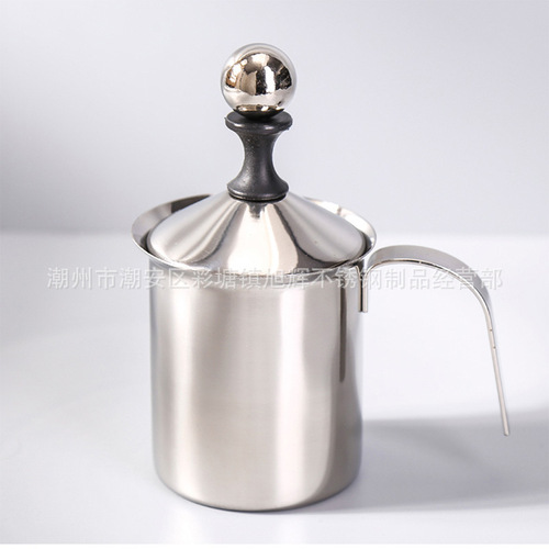 Japanese milk frother 800ml cappuccino Japanese double filter manual milk frother stainless steel coffee utensil
