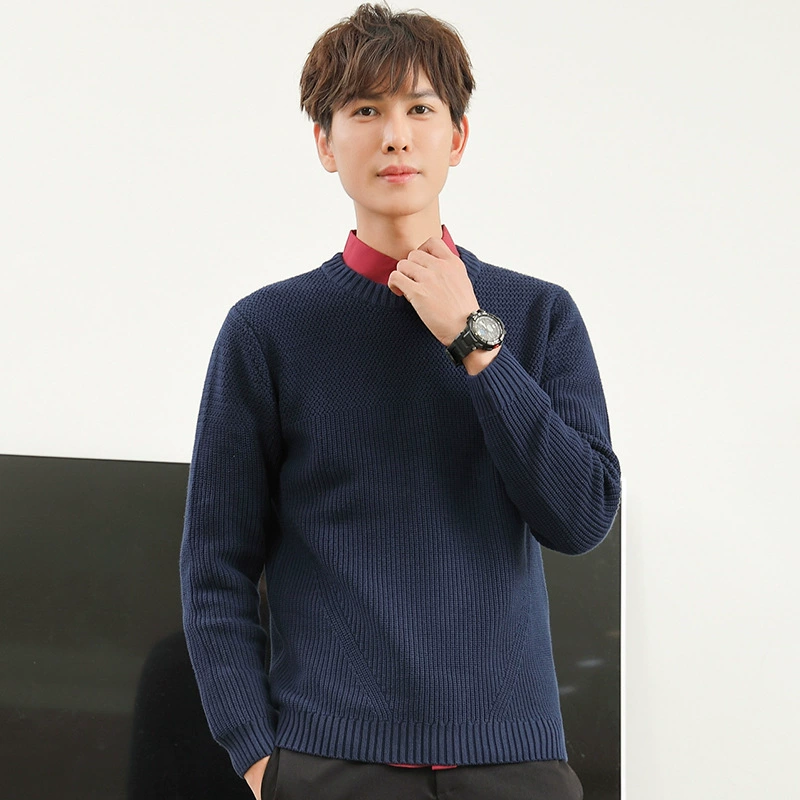 [Распродажа] Новый зимний мужской свитер Корейский свитер с круглым вырезом и длинным рукавом Молодежный тонкий пуловер свитер мужской