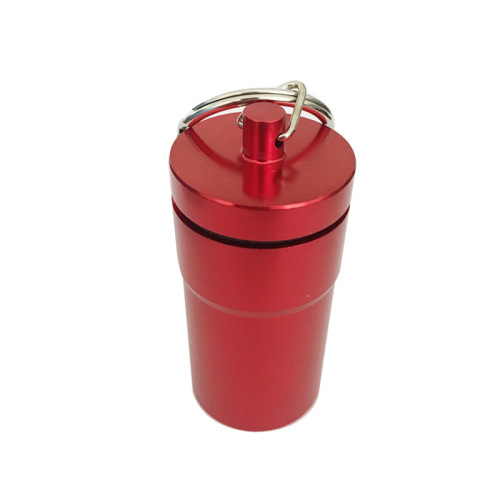 Amazon Round Large Aluminum Can Waterproof Sealed Aluminum Alloy Medicine Bottle Keychain Packaging Storage Container