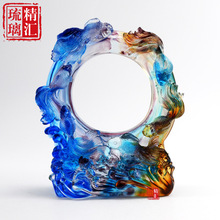 琉璃金玉满堂家居软装工艺品装饰品摆件招财年年有余工艺品琉璃鱼