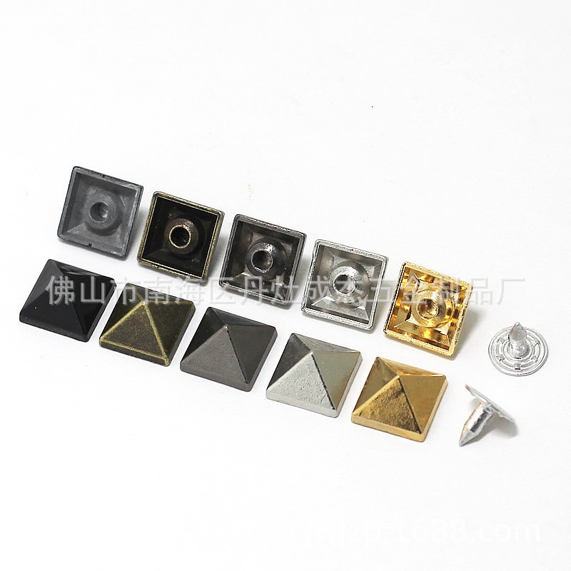 合金方形特高金字塔撞钉铆钉衣角钉 皮具服装箱包服饰配件饰钉