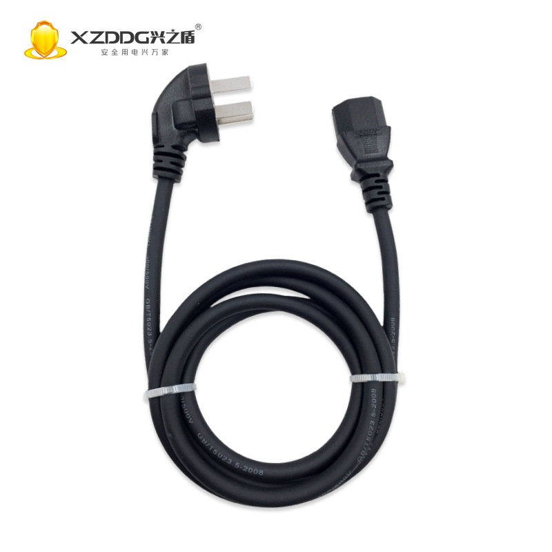 厂家批发 黑色橡胶料品字尾 大功率电源连接线 纯铜三芯075平方