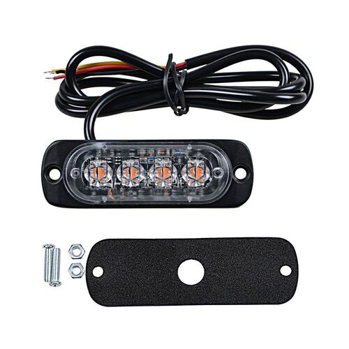 YZY cross-border 4-light ultra-thin strobe light car side light 4LED truck warning light strobe light 12-24V