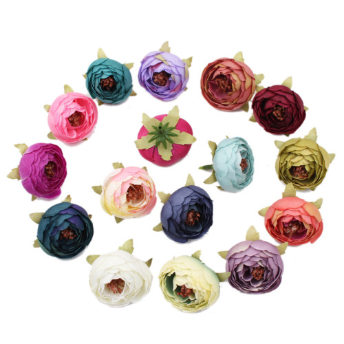 DIY handmade garland materials, simulated rose heads, European retro camellia buds, forest-style sugar box gift box accessories