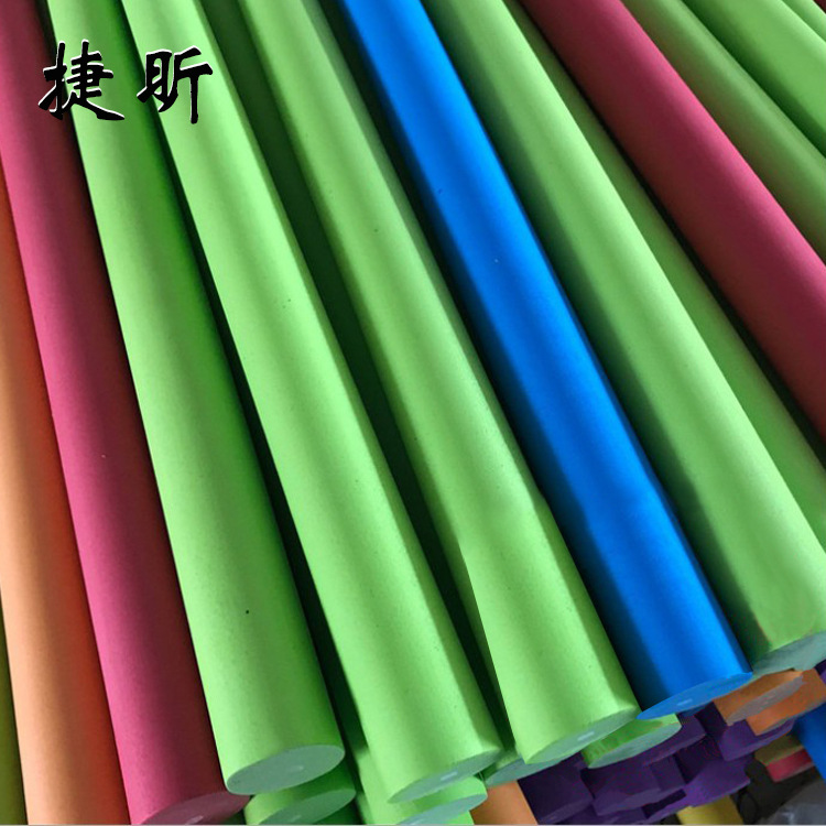 厂家供应绿色eva泡棉柱子 彩色实心EVA条圆柱 异形泡沫圆孔海绵管