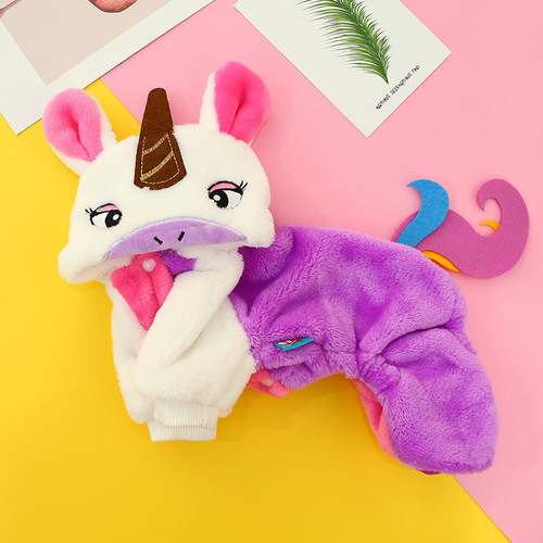 PETCIRCLE Dog Clothes Teddy Dog Autumn Clothes Cat Clothes Pet Clothes Rainbow Unicorn Transformation Clothes