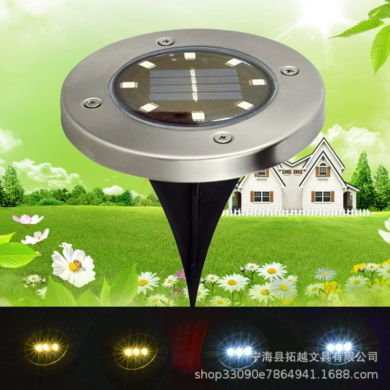 Солнечный встраиваемый светильник 8 LED, солнечная встраиваемая лампа 8 LED, светодиодный групповой светильник