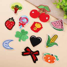 缤燕小号刺绣布贴可爱玉米水果电脑绣花章标衣服装饰新款补丁贴花