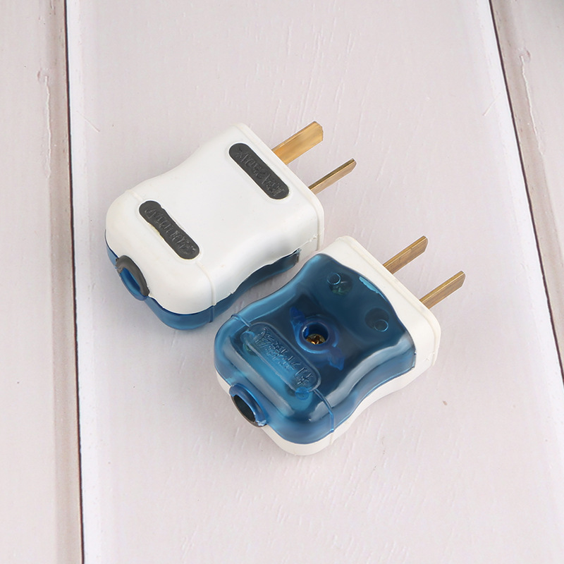 1.2电源插头两极老包胶插头 工业阻燃固定式插头家用电器接线插头