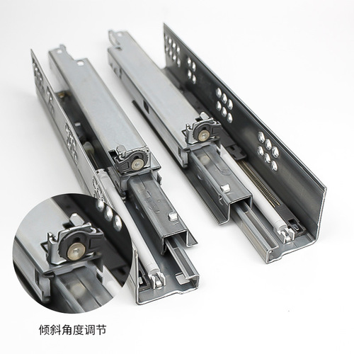 Blum three-section damping drawer slide hidden bottom track full pull silent buffer rail hot sale wholesale