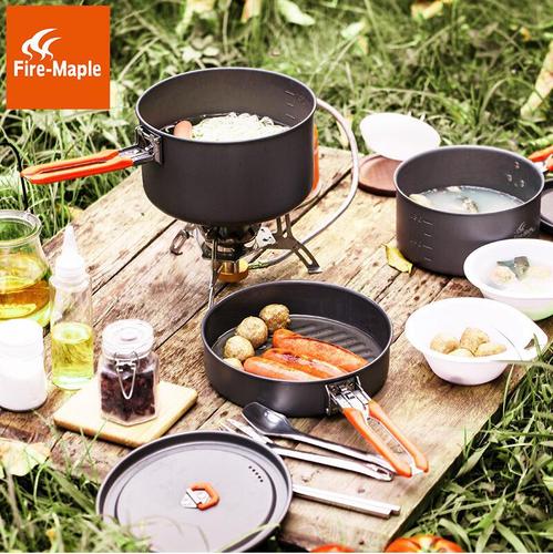 Fire Maple Feast 4 Outdoor Pot Camping Pot Set for 3-4 Persons Portable Folding Outdoor Cooking Pot with 0.8L Teapot