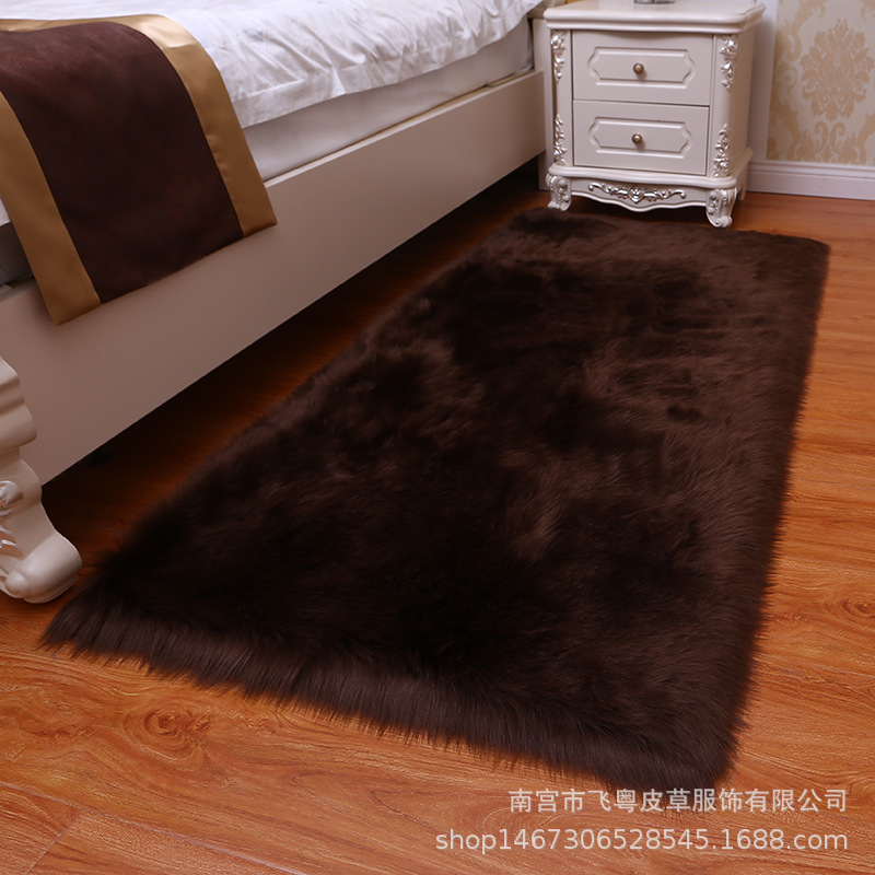 Suministro directo transfronterizo engrosada de lana australiana como alfombra de piel de oveja alfombra de piso decorativa felpa sala de estar cojín fuente fabricante