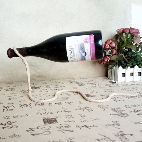 Creative bottle kitchen utensils rope wine rack metal magic chain wine rack storage rack red wine rack 023