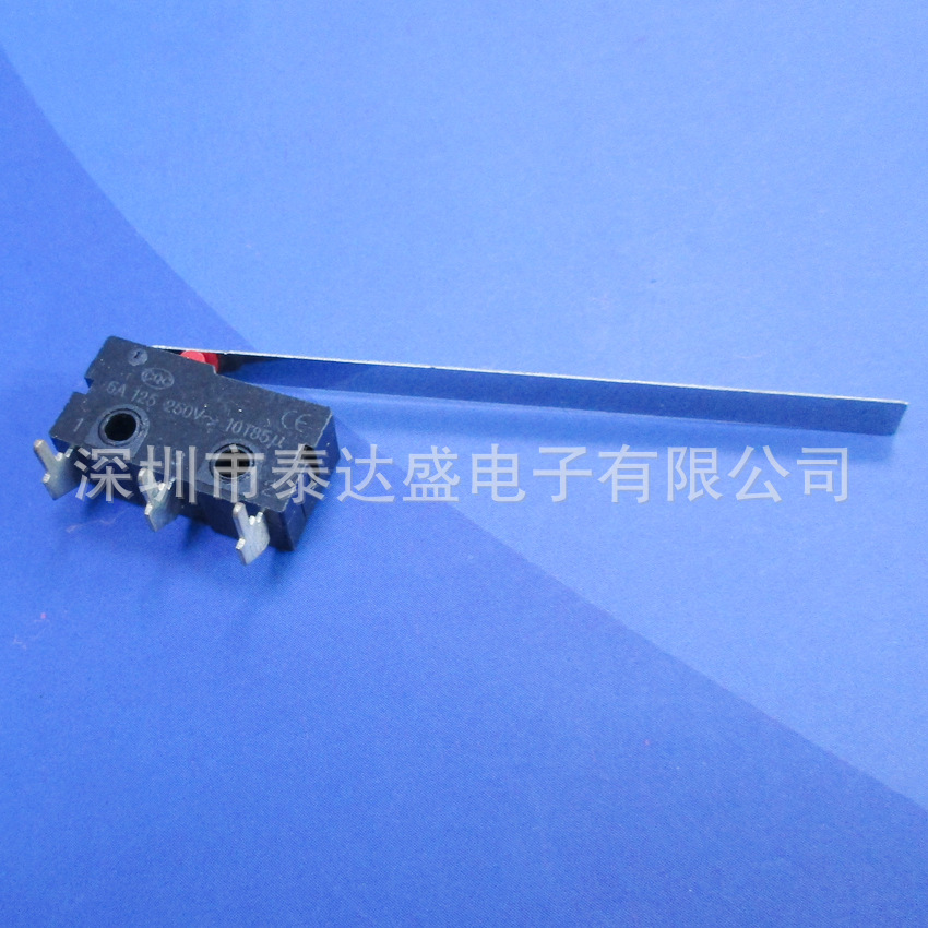 弯脚卧式55MM加长柄小型行程开关全铜3脚报警器微动开关KW12-KD