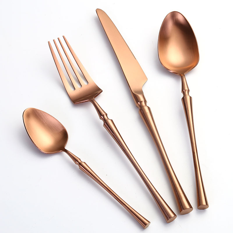 Procesamiento de muestras personalizado de cubiertos de acero inoxidable conjunto de cintura pequeña cuchillo de filete de comida occidental transfronteriza tenedor cuchara logotipo personalizado