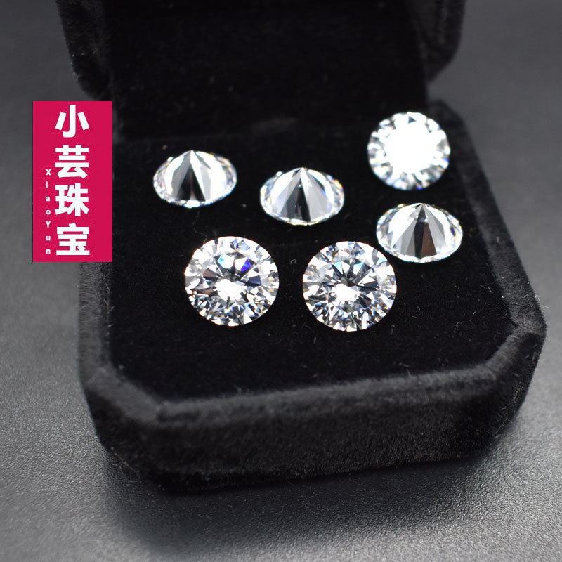 5A white round zircon bare stone wholesale transparent color gemstone round diamond 0.8mm to 12mm