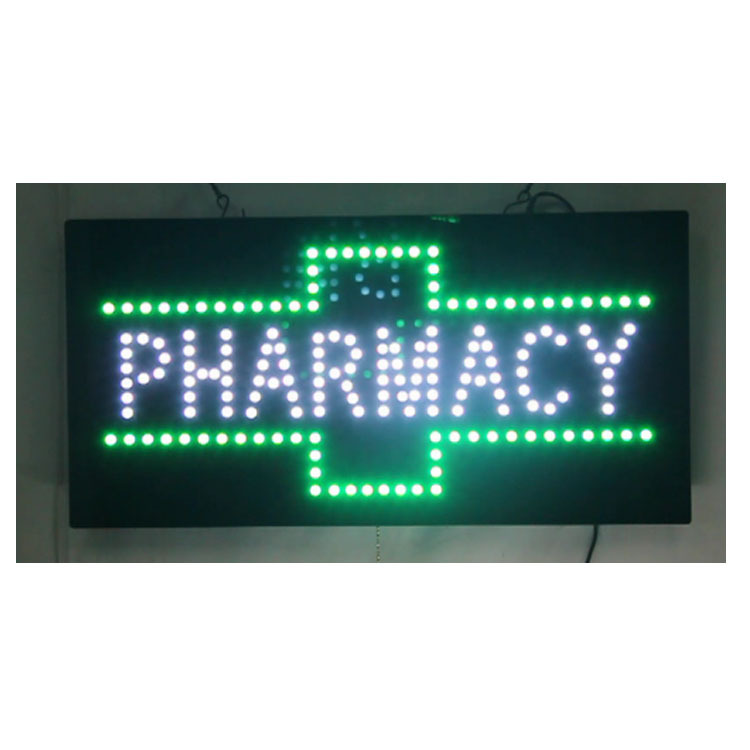 现货批发供应欧洲室内高亮LED十字架药店标志牌药店十字屏