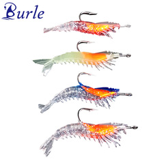 6cm/3g bionic shrimp with hook, luminous model, lead shrimp-shaped soft bait, fake bait, sea fishing artificial bait, lead shrimp, fake shrimp