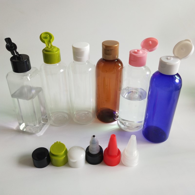 En stock para mascotas 50ml 60ml 80ml 100mL Flip botella de plástico botella transparente cosmética sub-botella