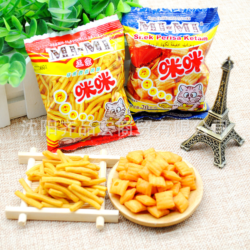 Malaysian-style Mimi shrimp strips crab flavor grains post-80s nostalgic food casual snacks 20g * 40 bags Wholesale
