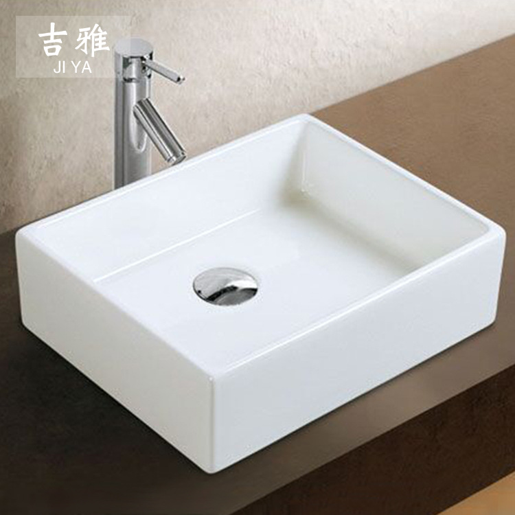 Mesa de cerámica cuadrada cuenca artística cuenca mesa de cerámica blanca lavabo Cuenca del baño