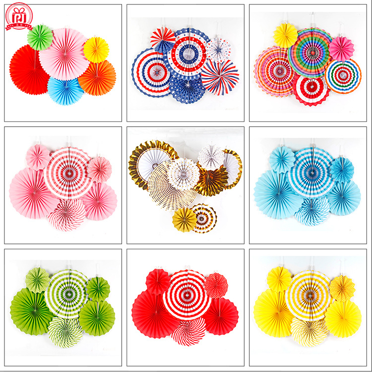 Product Jane paper fan flower decoration background wall diy shopping mall store opening background layout birthday party decoration supplies