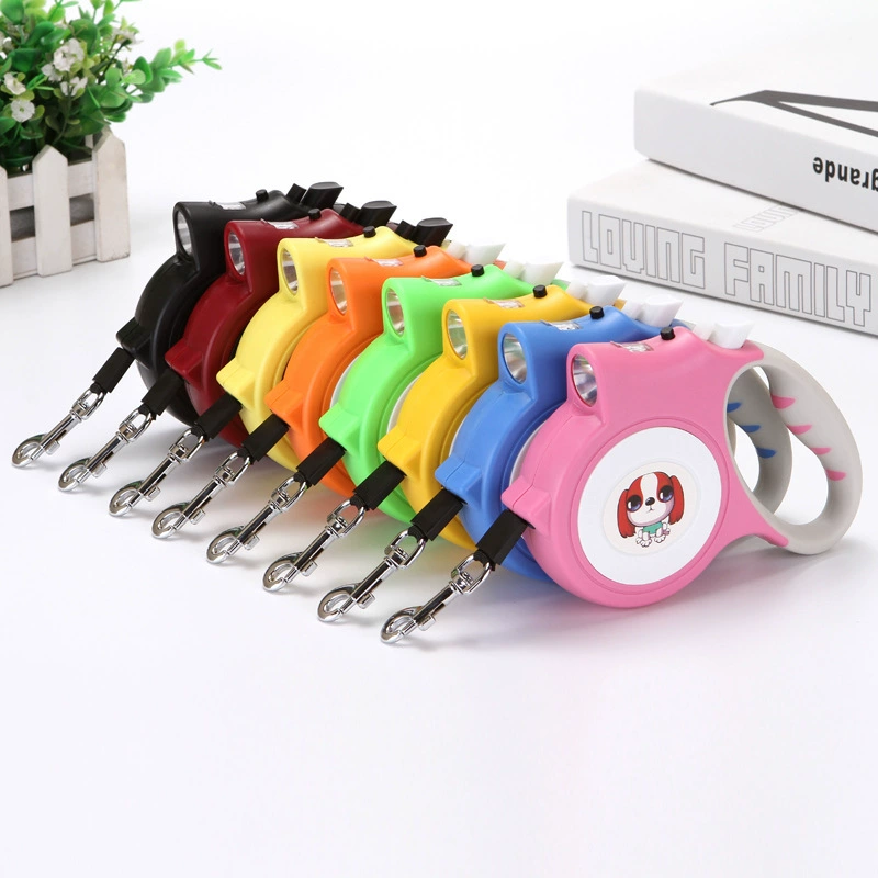 Retractable Pet Leash 5 m, Automatic Telescopic Dog Leash with LED Light, Multi-color