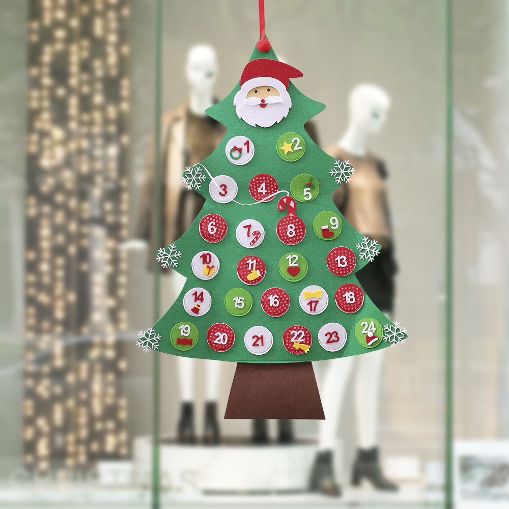 Christmas Haube creative new Christmas decorations Christmas countdown calendar non-woven calendar pendant cartoon old man_voghion.com