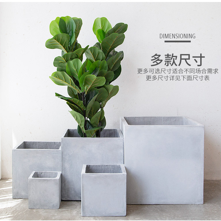 Simple Creative Square Cement Flower Pot Nordic Style Square Manufacturer Wholesale Direct Sales Large Flower Pot