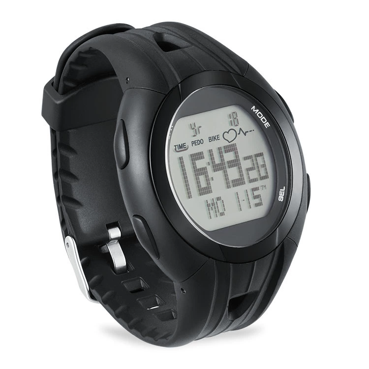Universal speedometer, chest strap for cycling, watch, tracks heartbeat