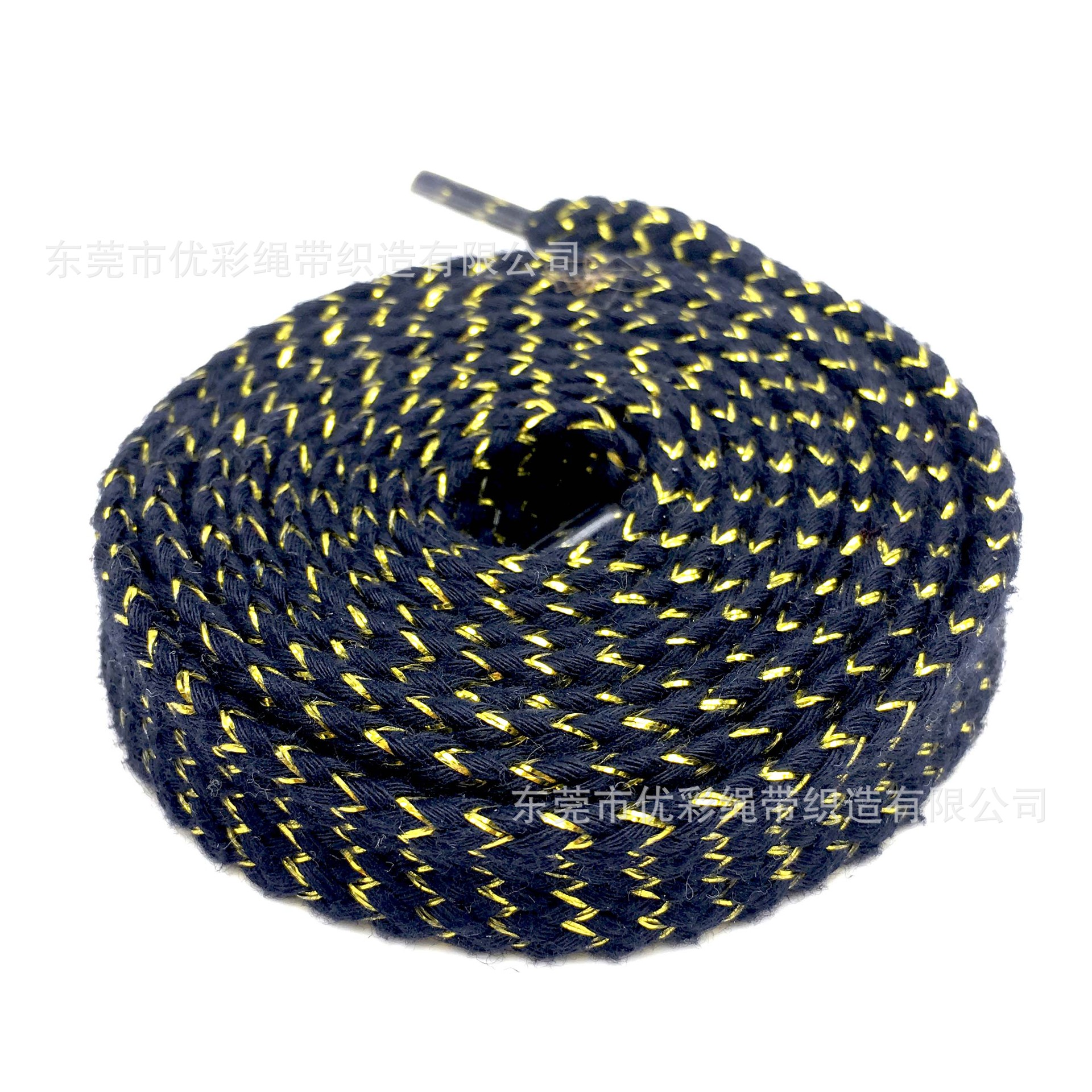 特殊 彩色涤纶间色跳点条纹 间金/银丝/反光条扁绳 鞋带