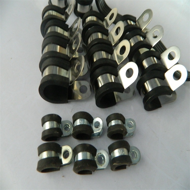 肇庆供应10mmR型金属包胶管夹 镀锌304EPDM包塑线缆紧固夹