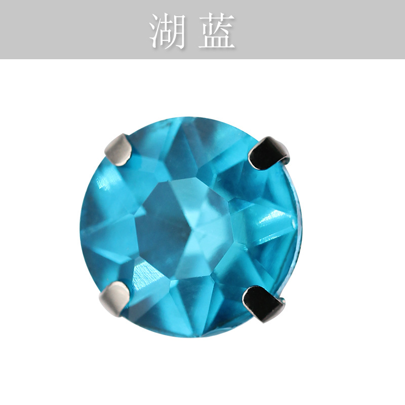 Diamante de gema de cuatro esquinas, diamante de garra de cristal, grueso con soporte inferior, diamante de imitación cosido a mano, vestido de cena, accesorios de decoración, diamante de garra