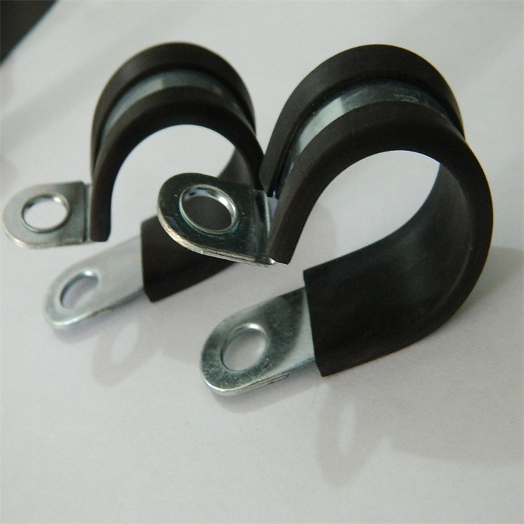 SKM15.8波纹管紧固夹 M6螺丝孔固定包胶线夹 橡胶防滑防损