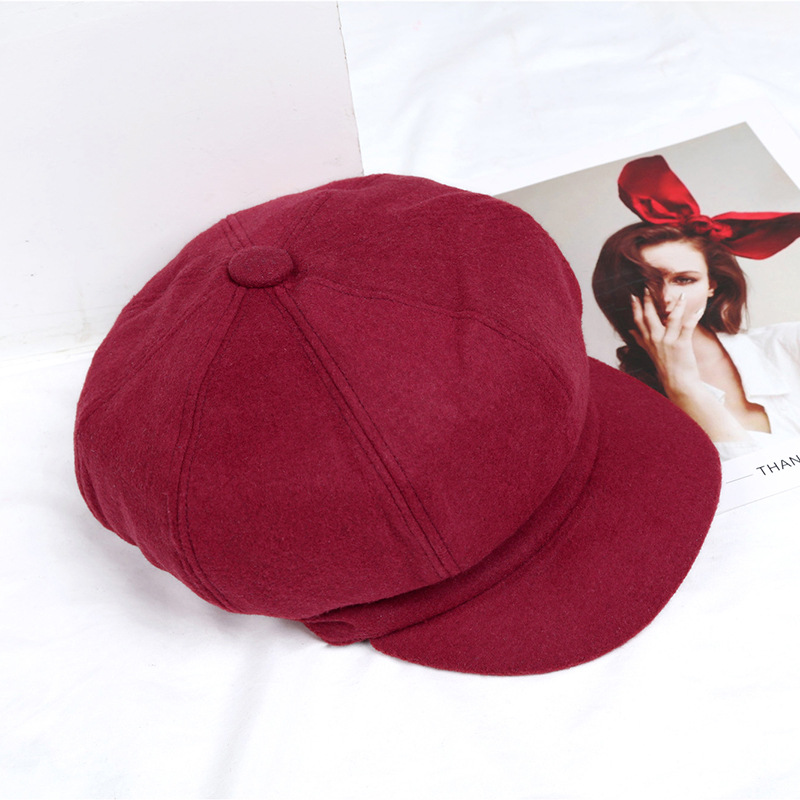Boina 2020 Otoño e Invierno vintage lana octogonal sombrero ocho piezas pintor sombrero artístico femenino moda juvenil sombrero cálido