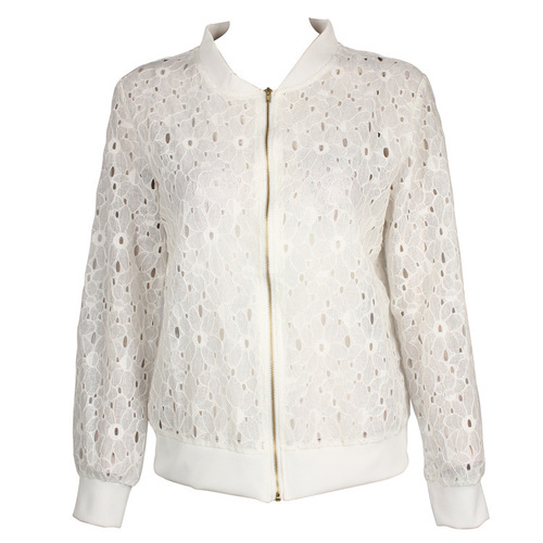 Wholesale 2025 Summer New Korean Style Thin Long Sleeve Lace Sun Protective Women's Short Zipper Baseball Jacket Outerwear