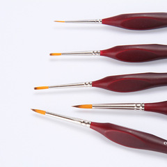 木質6支尼龍毛勾線筆三角杆水彩畫筆高品質畫筆套裝水粉筆