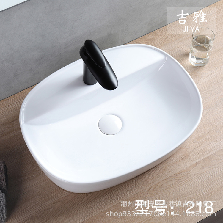 Blanco mesa de cerámica cuenca escritorio del hotel lavabo hogar cuarto de baño cerámica sanitarios lavabo