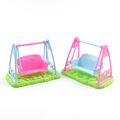 日系少女心仿真玩具盪鞦韆粉紅鞦韆小擺件兒童過家家桌面擺件跨境