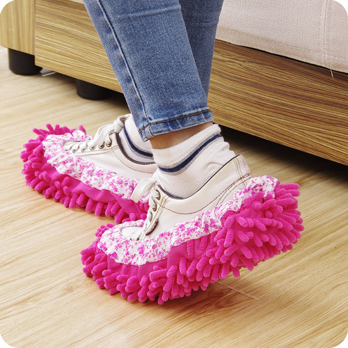 Chenille shoe covers, lace floor cleaning lazy shoe covers, removable and washable slipper covers, single price