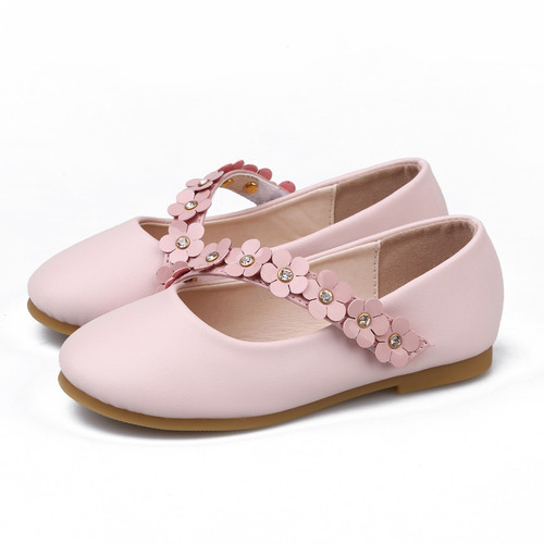 Children's leather shoes 2024 spring and autumn new flower girl princess shoes for girls and babies soft bottom dance shoes girl single shoes