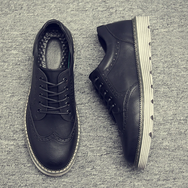 Новая резная мужская обувь Bullock Дикие мужские туфли Британская мужская повседневная обувь тренд ретро мужская кожаная обувь