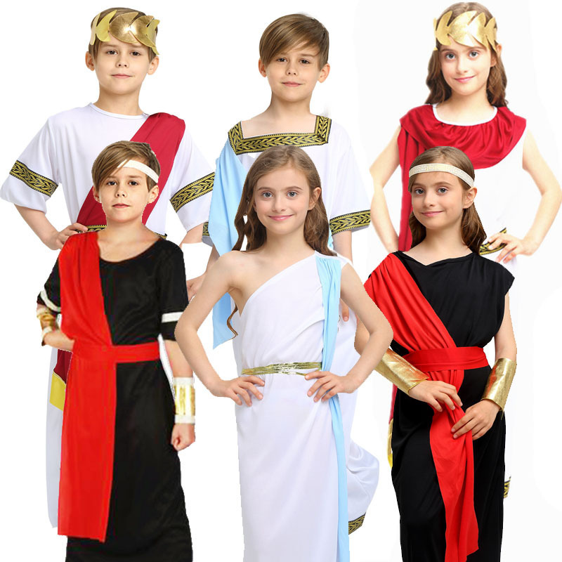 Halloween Costumes for Kidsren Men and Women Greek Goddess Roman Princess Dress Cos Masquerade Dress up Costume