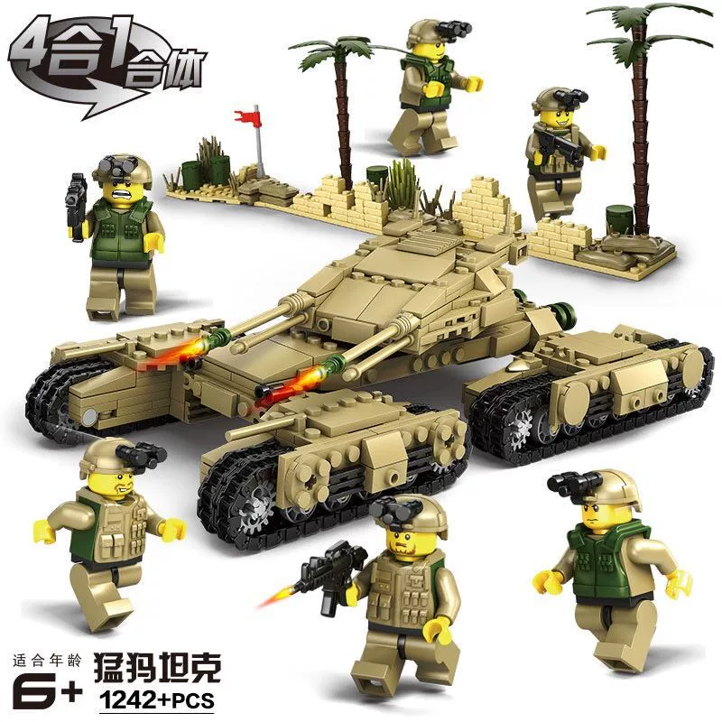 Tank, constructor, minifigure for boys, small particles, Birthday gift